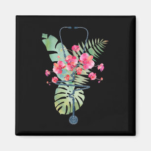 Stethoscope Tropical Blume Summer Aloha Hawaii R Magnet