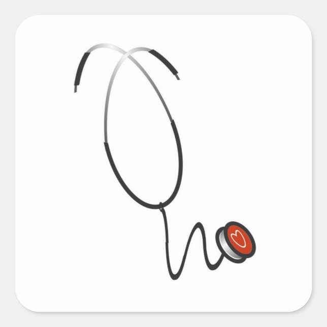 Stethoscope Tshirts und Geschenke Quadratischer Aufkleber (Vorderseite)