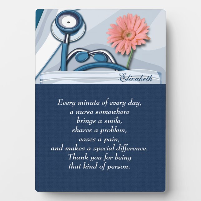 Stethoscope und Daisy Nurse Wertgutschein Fotoplatte (Vorderseite)