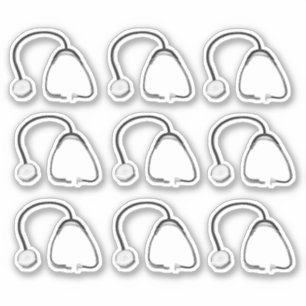 Stethoscopes Doctors Nurses 6" x 6" Vinyl Stickers Aufkleber