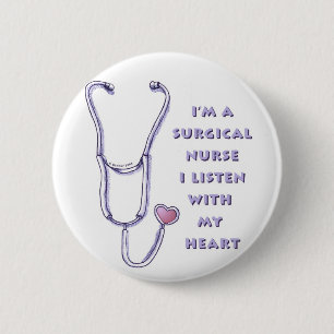 Stethoskop Chirurgische Krankenschwester Button
