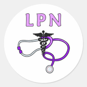 Stethoskop der Krankenschwester-LPN Runder Aufkleber