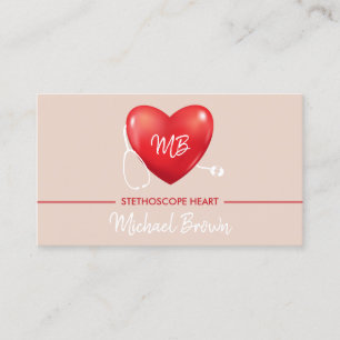 Stethoskop für das Blush Heart Nurse Doctor Visitenkarte