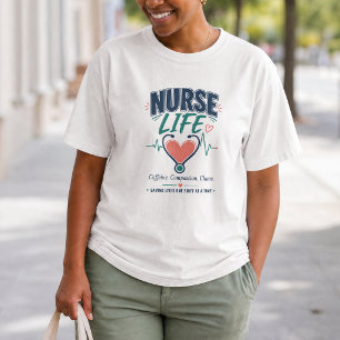 Stethoskop Herz Krankenschwester Zitat T-Shirt