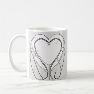 Stethoskop Herz Linienkunst Geschenk für Krankenpf Kaffeetasse