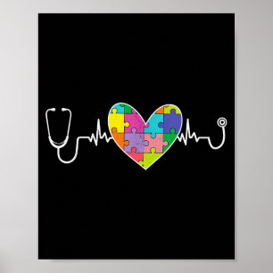 Stethoskop Krankenschwester Pflege Schrubben Autis Poster