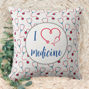 Stethoskop-Medizin "I Liebe Medizin" Kissen
