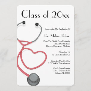 Stethoskop-medizinische SchulAbschluss-Mitteilung Einladung