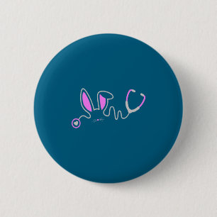 Stethoskop-Osterhase-Nurse-Arzt-Ei-Ohren Button