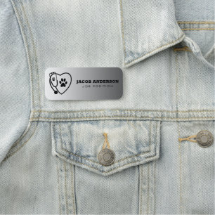Stethoskop & Pfotenabdruck Namensschild