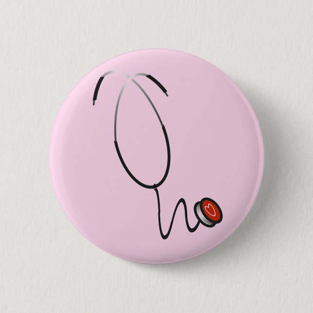 Stethoskop-T-Shirts und Geschenke Button (Vorderseite)