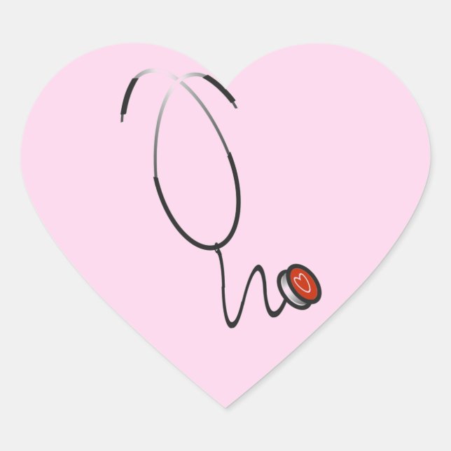 Stethoskop-T-Shirts und Geschenke Herz-Aufkleber (Vorderseite)