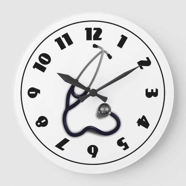 Stethoskop-Uhr Große Wanduhr (Vorderseite)