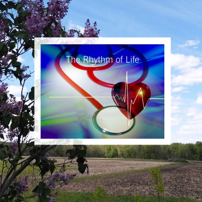 Stethoskop und Heartbeat Postkarte (Von Creator hochgeladen)