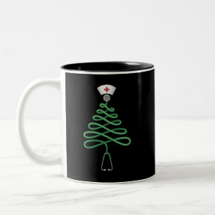 Stethoskop Weihnachtsbaum Krankenschwester Arztkit Zweifarbige Tasse