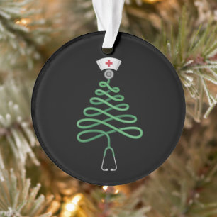 Stethoskop-Weihnachtsbaum-Krankenschwester-Schrubb Ornament