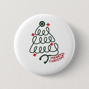 Stethoskop-Weihnachtsbaum-Lichter Pflegekleidung Button