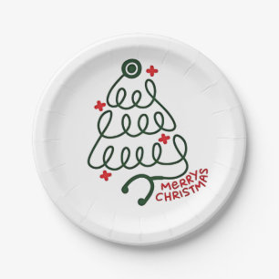 Stethoskop-Weihnachtsbaum-Lichter Pflegekleidung  Pappteller