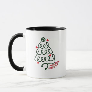 Stethoskop-Weihnachtsbaum-Lichter Pflegekleidung Tasse