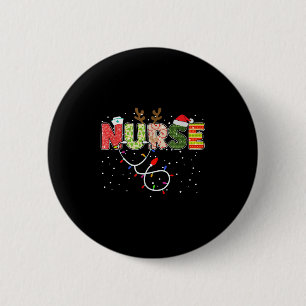 Stethoskop Weihnachtsmann Hut Rentier Weihnachten  Button