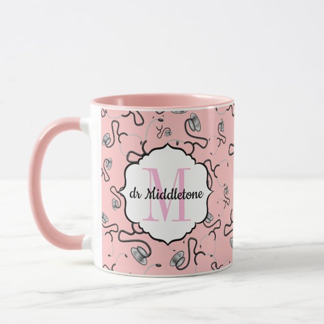 Stethoskope für Ärzte mit rosa Namen Tasse (Links)