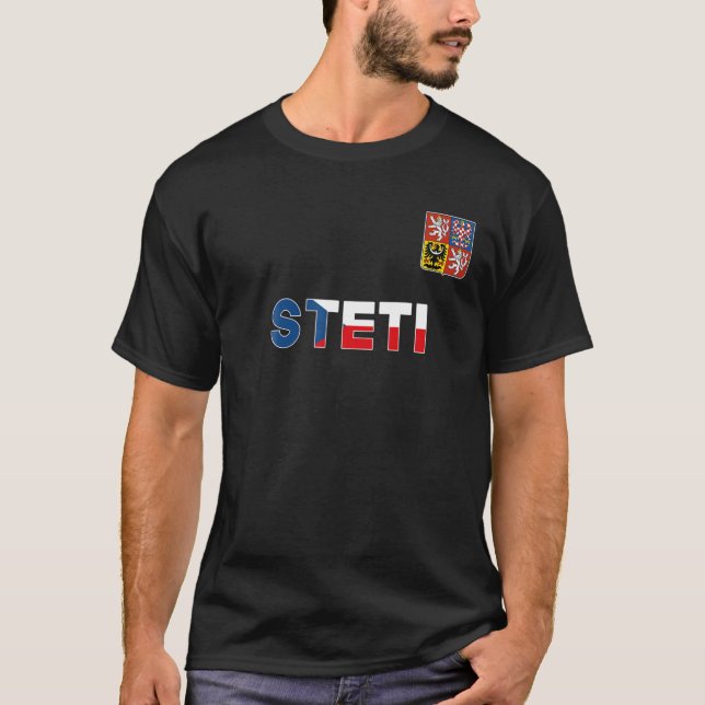 Steti Tschechien Herzenflagge Lötüberzug aus Arm E T-Shirt (Vorderseite)