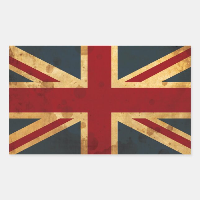 Stetig Union Jack UK Flag Rechteckiger Aufkleber (Vorderseite)