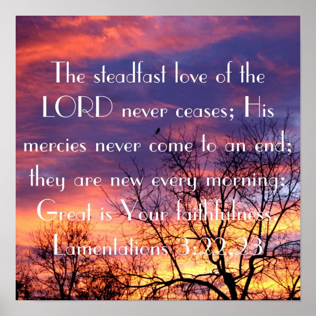 Stetige Liebe des Lord Bible-Verses SonnenaufgangD Poster (Vorne)