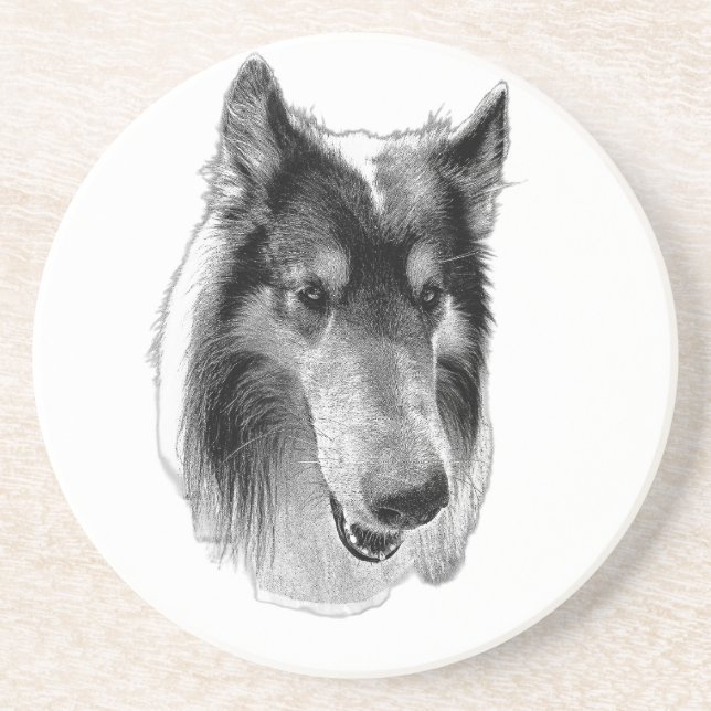 Stetige Oberfläche – Collie Getränkeuntersetzer (Vorne)