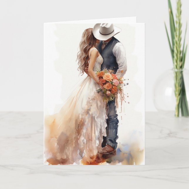 Stetson & Lace Wedding: Cowboy Elegance Karte (Vorderseite)