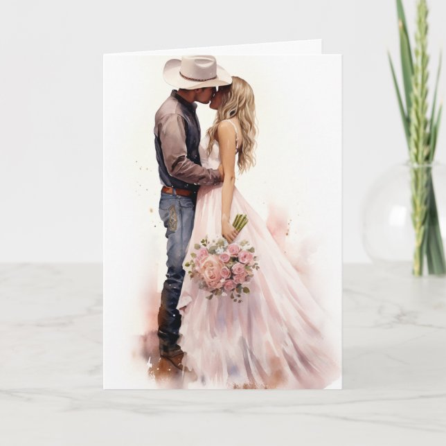 Stetson & Lace Wedding: Crimson Romance Karte (Vorderseite)