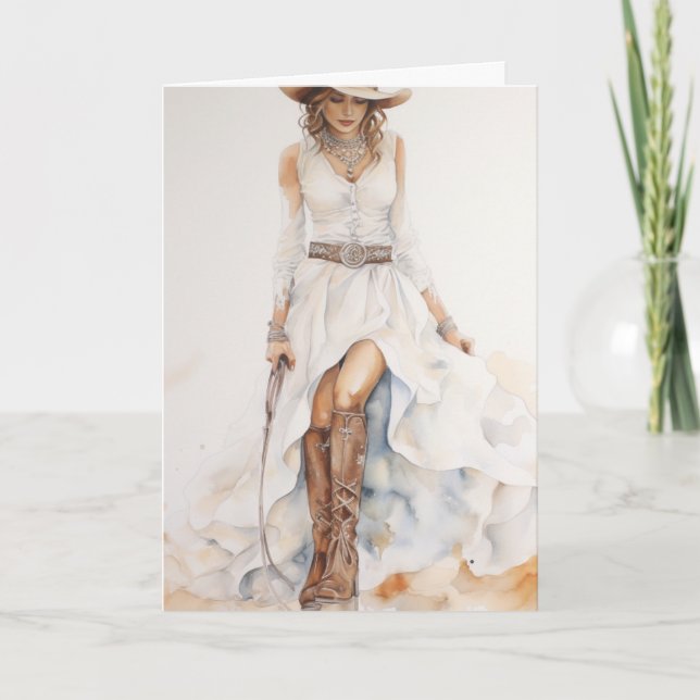 Stetson & Lace Wedding: Liebe Lariat Karte (Vorderseite)