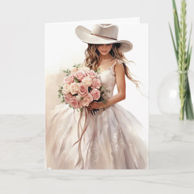 Stetson & Lace Wedding: Stetson Silhouetten Karte (Vorderseite)