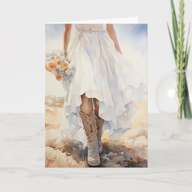 Stetson & Lace Wedding: Western Whispers Karte (Vorderseite)