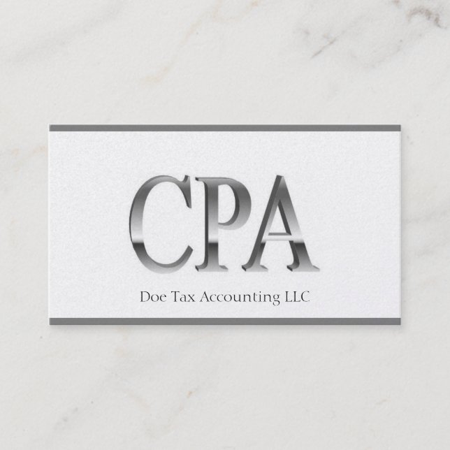Steuer-Buchhalter-Platin fasst 3D CPA ein Visitenkarte (Vorderseite)