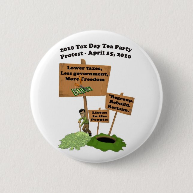 Steuer-Tagestee-Party-Protest-Knopf Button (Vorderseite)