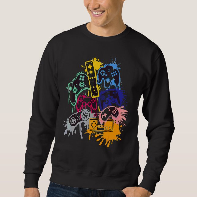 Steuere Alle Dinge Videospiel-Controller Sweatshirt (Vorderseite)
