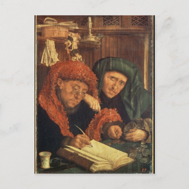 Steuereinzieher, 1550 postkarte (Vorderseite)