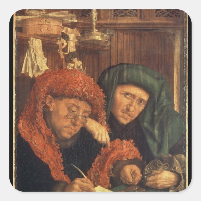 Steuereinzieher, 1550 quadratischer aufkleber (Vorderseite)