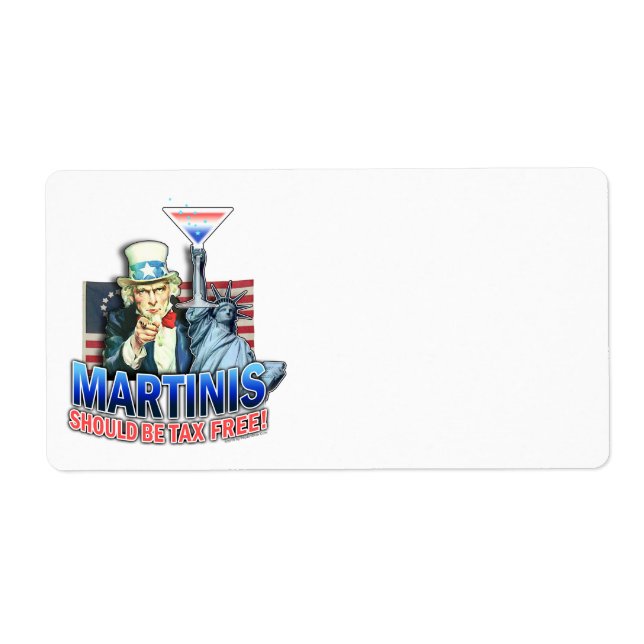 STEUERFREIE MARTINIS-ETIKETTEN (Vorne)