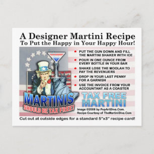 Steuerfreier Joke Martini Rezept Postkarte