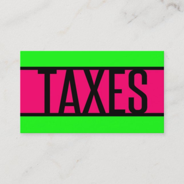 Steuern Neonrot und Hot Pink Visitenkarte (Vorderseite)