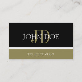 Steuerpflichtiger/CPA Monogram Black/Gold Visitenkarte