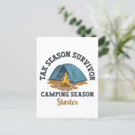 Steuersaison Überlebende, Camping Saison Starter Postkarte