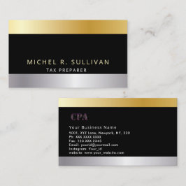 Steuervorbereitung Elegant Gold Silber Schwarz Visitenkarte