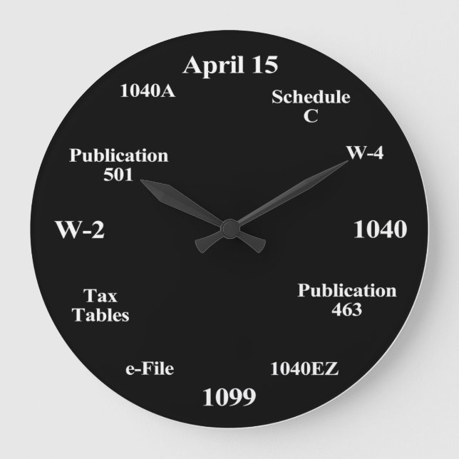 Steuerzeitüberwachung für Buchprüfer Große Wanduhr (Vorderseite)