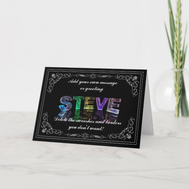 Steve - Name in Lights Grußkarte (Foto) Karte (Vorderseite)