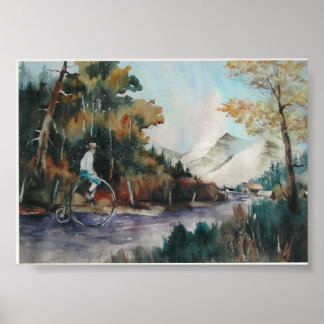 Steve Reiten in den Colorado Bergen. Poster