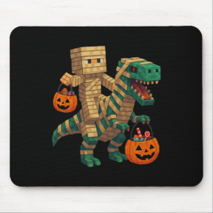 Steve Riding Mummy Dinosaur T Rex Halloween Funny Mousepad