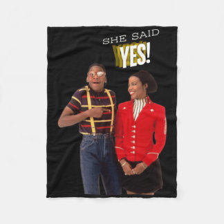Steve Urkel Familie S Sie sagte ja! Aufkleber Fleecedecke